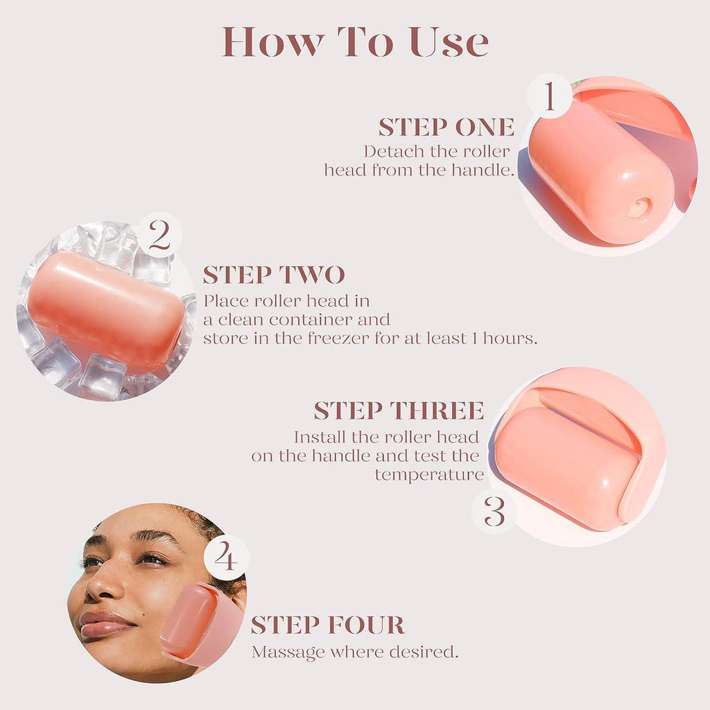 Ice Roller Facial Massager – Reduce Puffiness, Soothe Skin & Boost Natural Glow